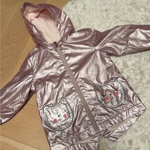 Cute Pink Hooded Jacket with Cat Pockets